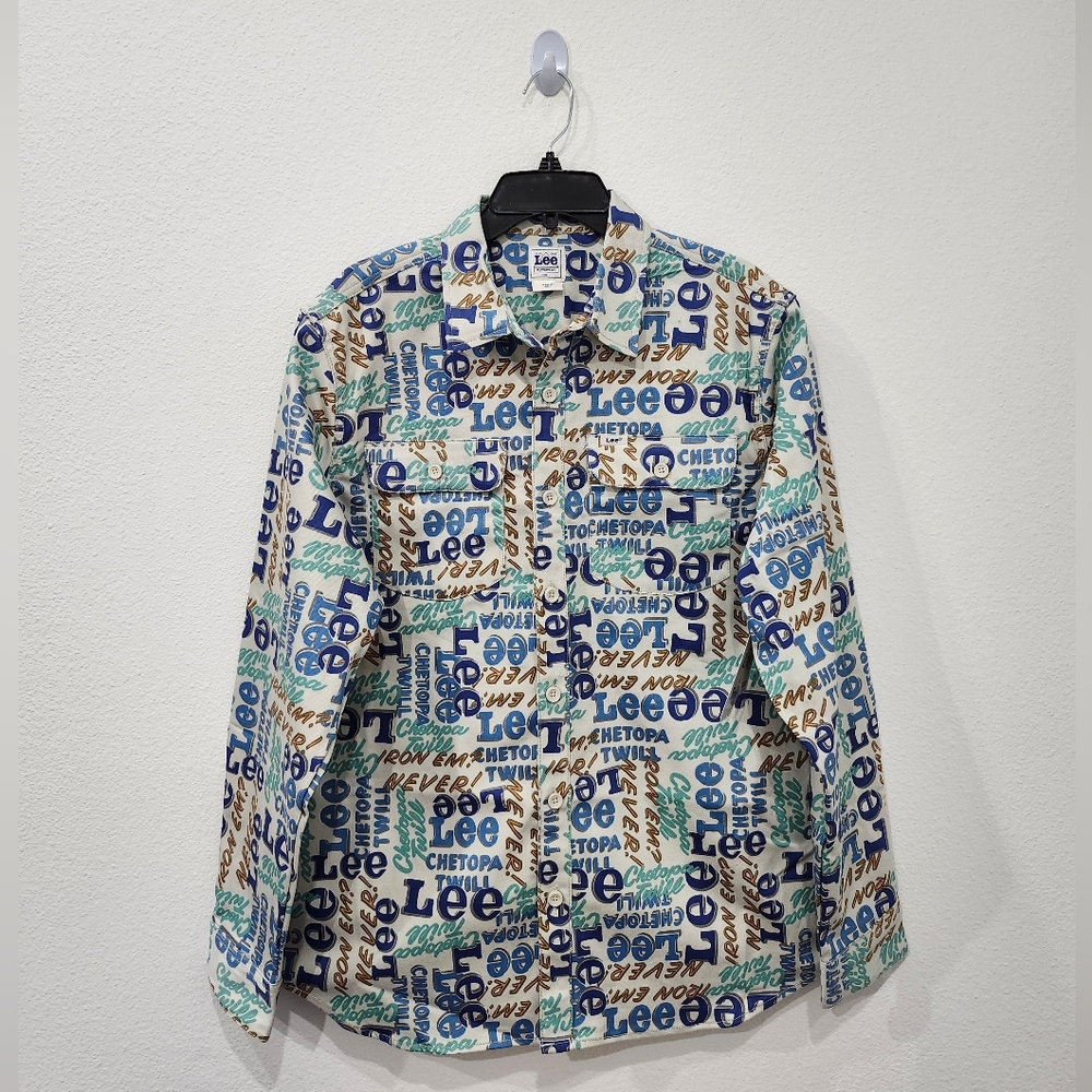 Lee Workwear Mens Size Large Beige White All Over Print Chetopa Heavy Shirt XL